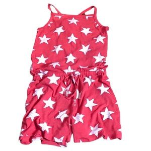 Alternative red/white star patterned strapped lounge romper